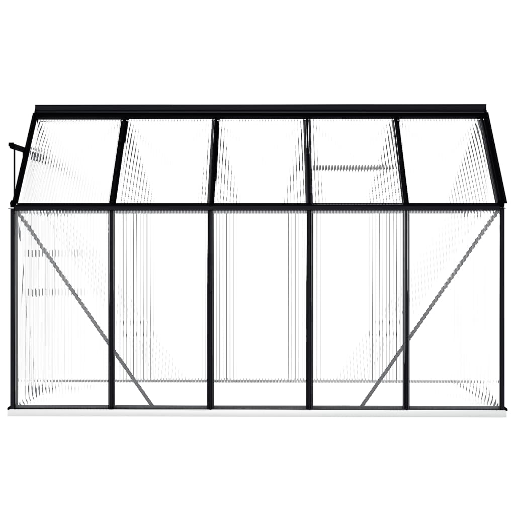 vidaXL Greenhouse Anthracite Aluminum Garden Shed Conservatory 27.6