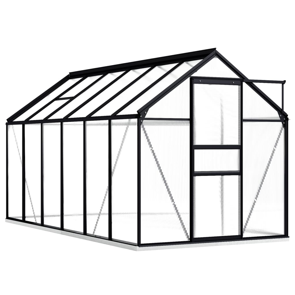 vidaXL Greenhouse Anthracite Aluminum Garden Shed Conservatory 27.6