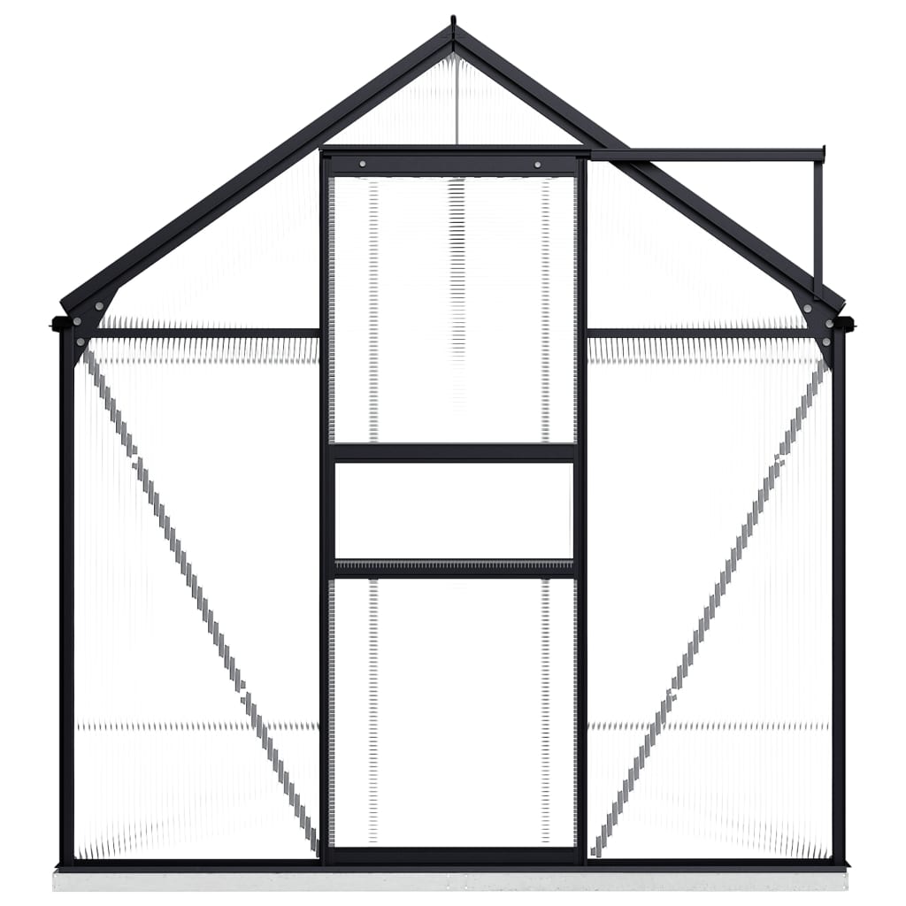 vidaXL Greenhouse Anthracite Aluminum Garden Shed Conservatory 27.6