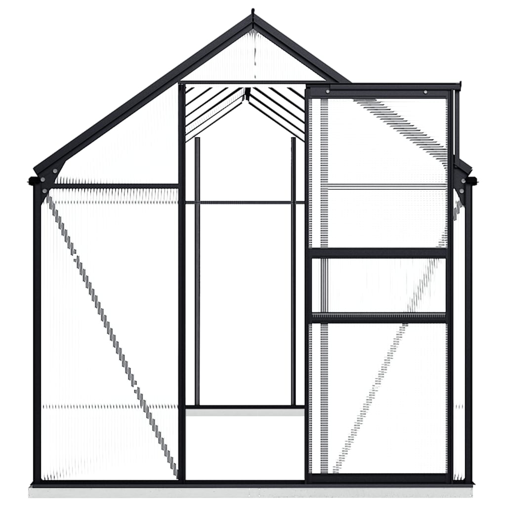 vidaXL Greenhouse Anthracite Aluminum Garden Shed Conservatory 27.6