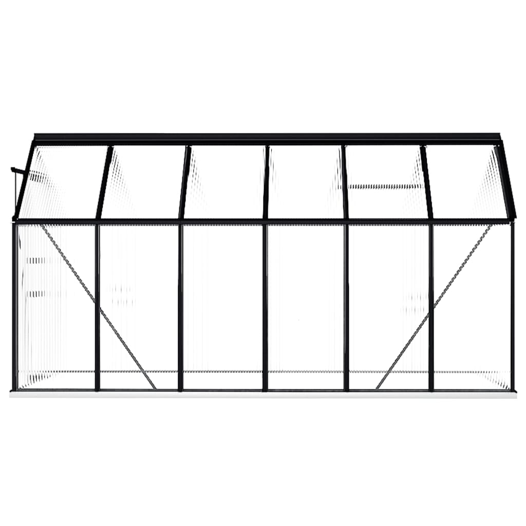 vidaXL Greenhouse Anthracite Aluminum Garden Shed Conservatory 27.6