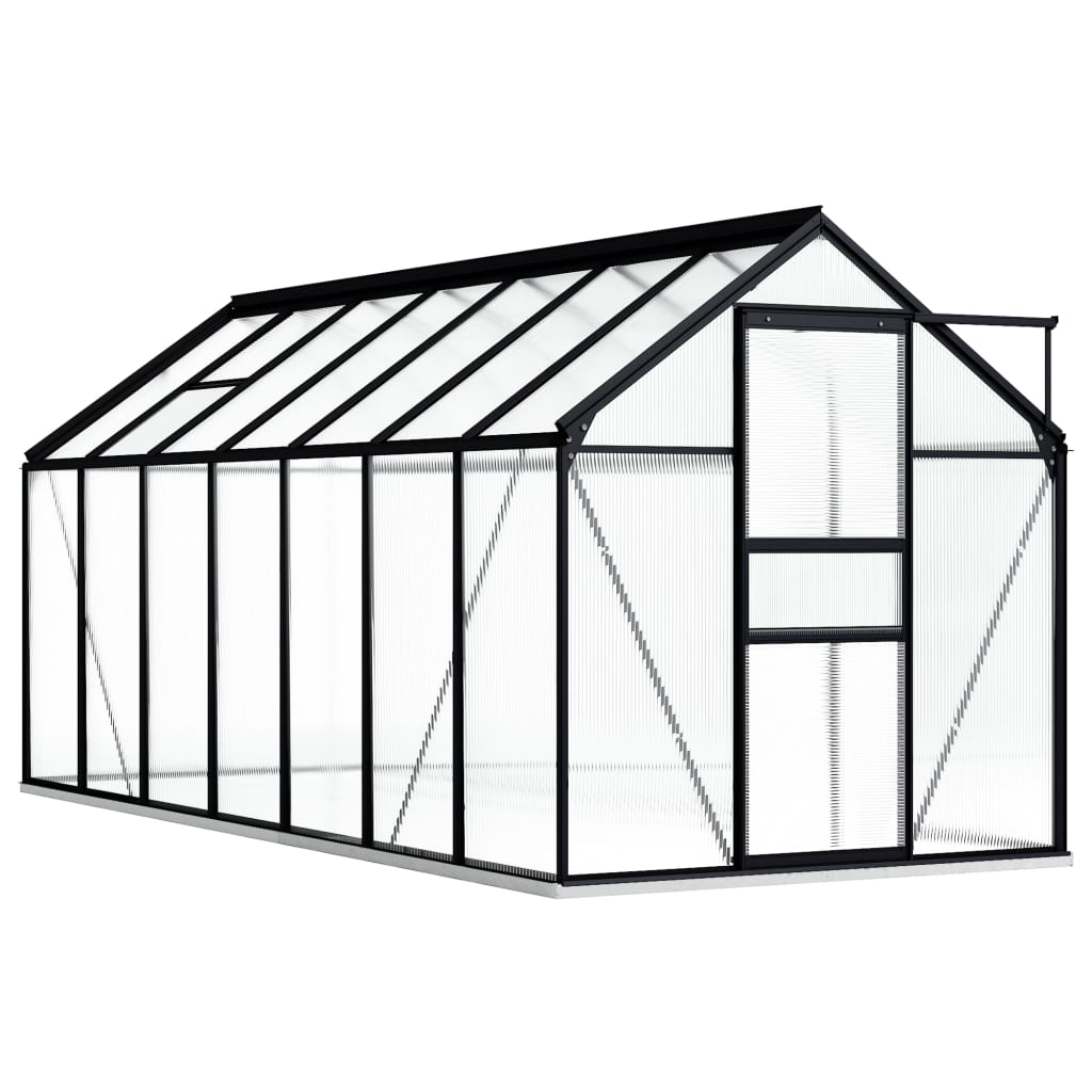 vidaXL Greenhouse Anthracite Aluminum Garden Shed Conservatory 27.6