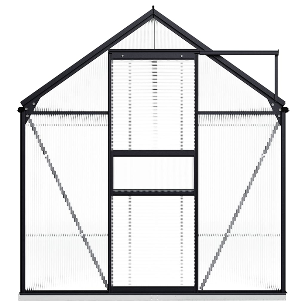 vidaXL Greenhouse Anthracite Aluminum Garden Shed Conservatory 27.6