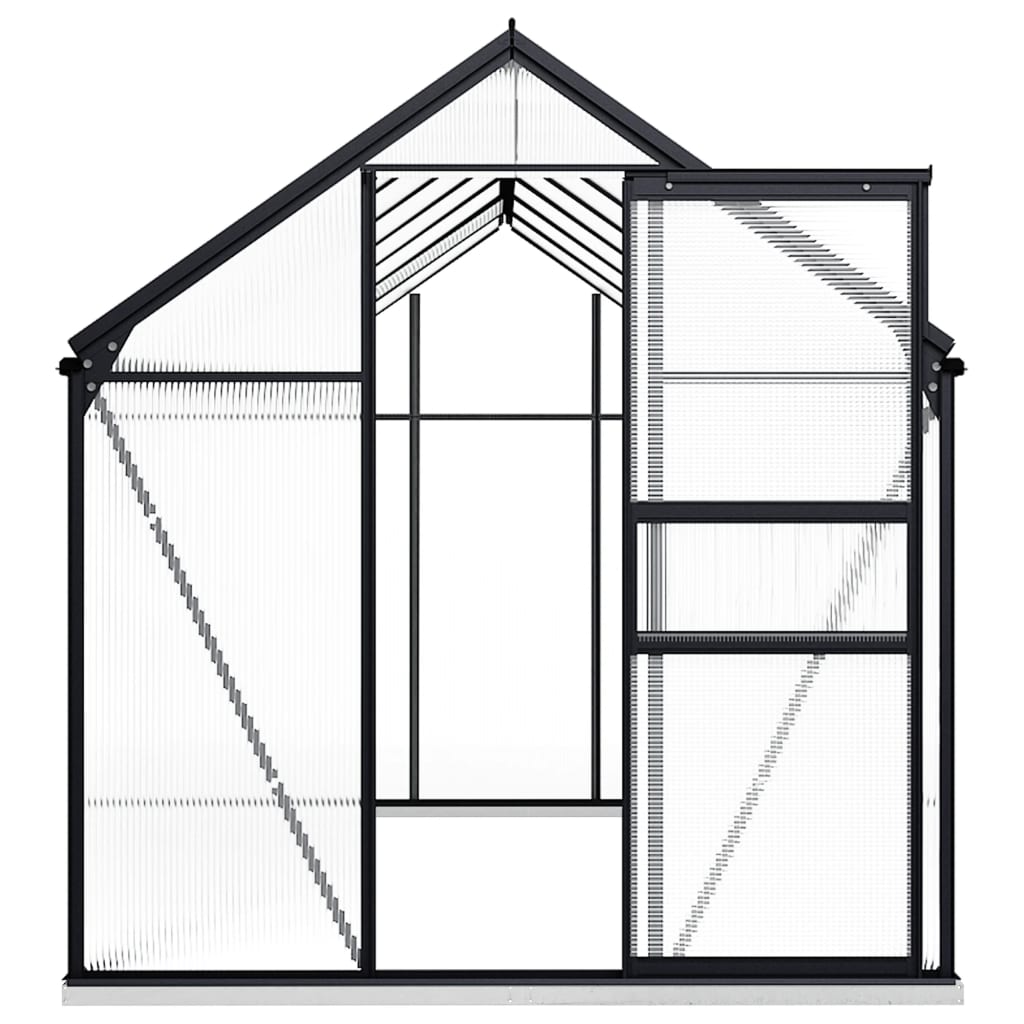 vidaXL Greenhouse Anthracite Aluminum Garden Shed Conservatory 27.6