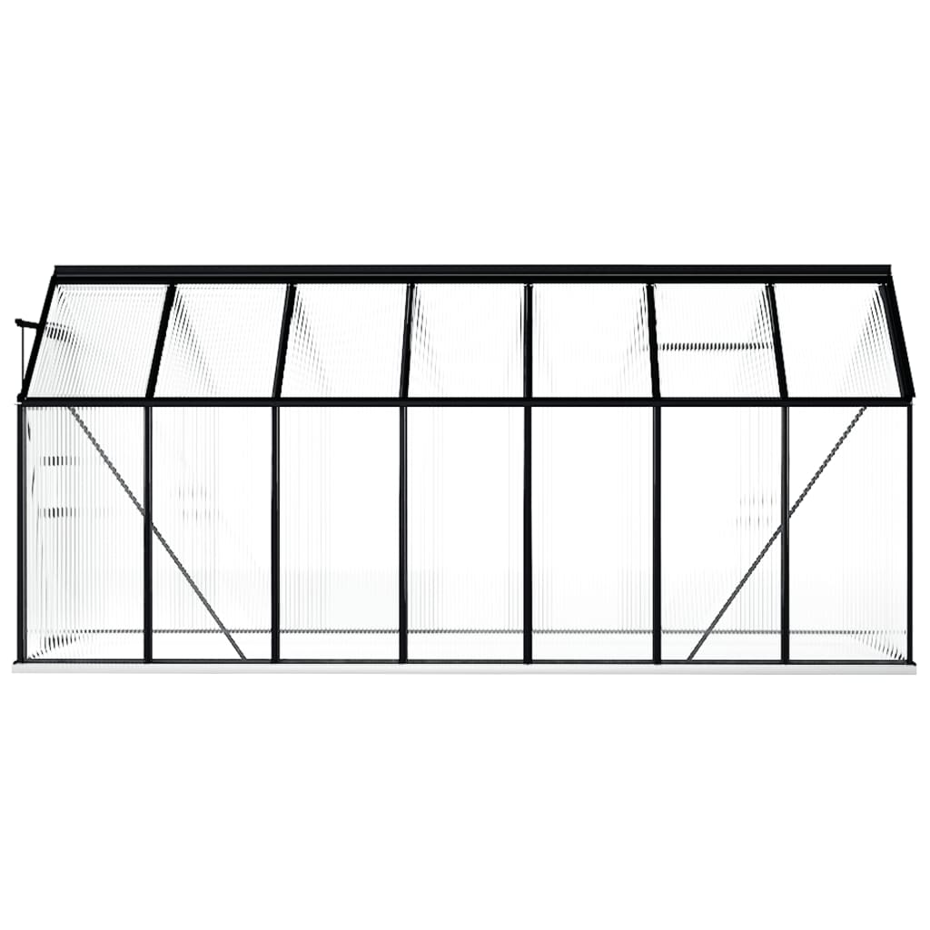 vidaXL Greenhouse Anthracite Aluminum Garden Shed Conservatory 27.6