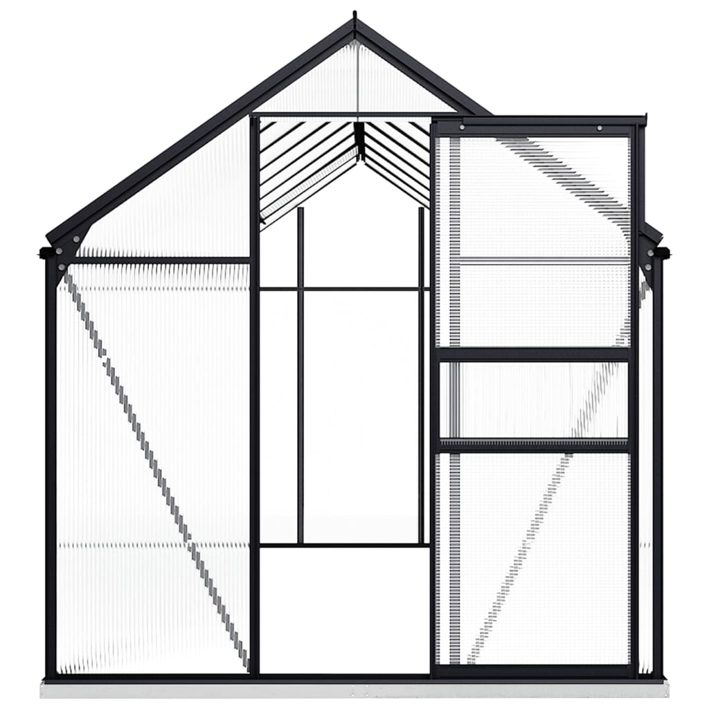 vidaXL Greenhouse Anthracite Aluminum Garden Shed Conservatory 27.6