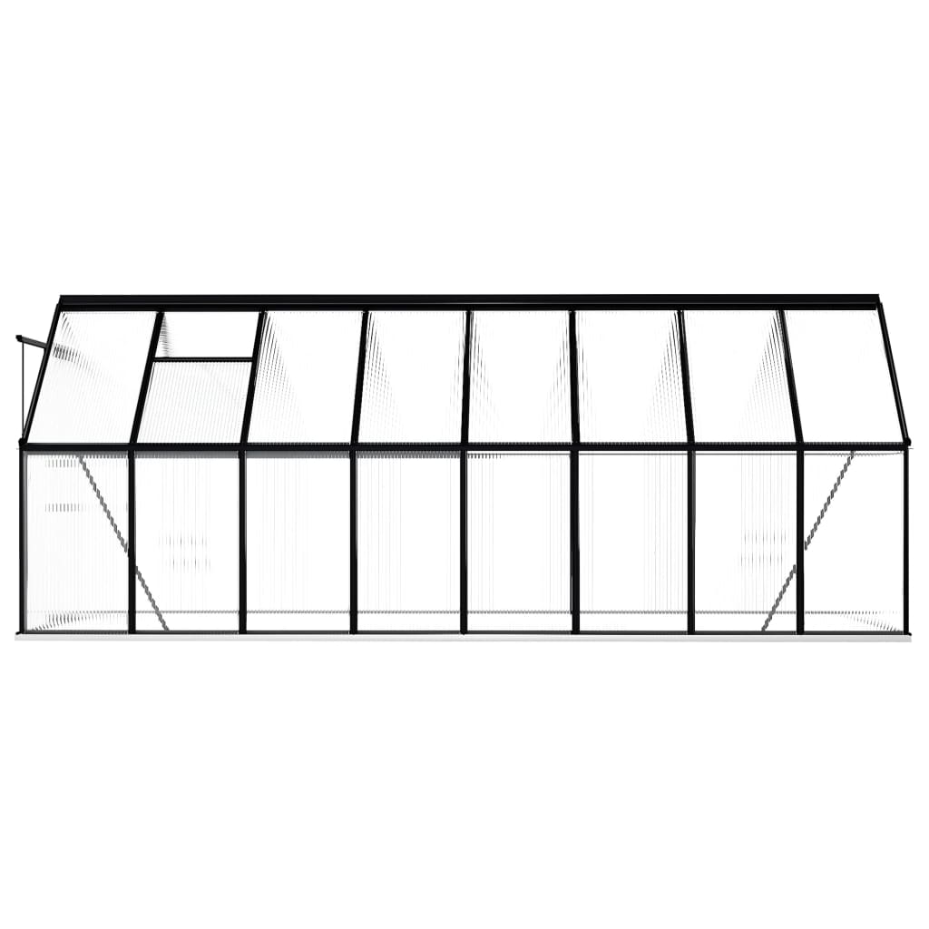 vidaXL Greenhouse Anthracite Aluminum Garden Shed Conservatory 27.6