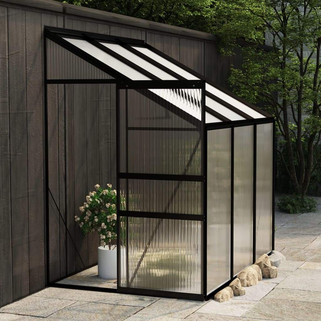 vidaXL Greenhouse Anthracite Aluminum Conservatory Plant House Multi Sizes