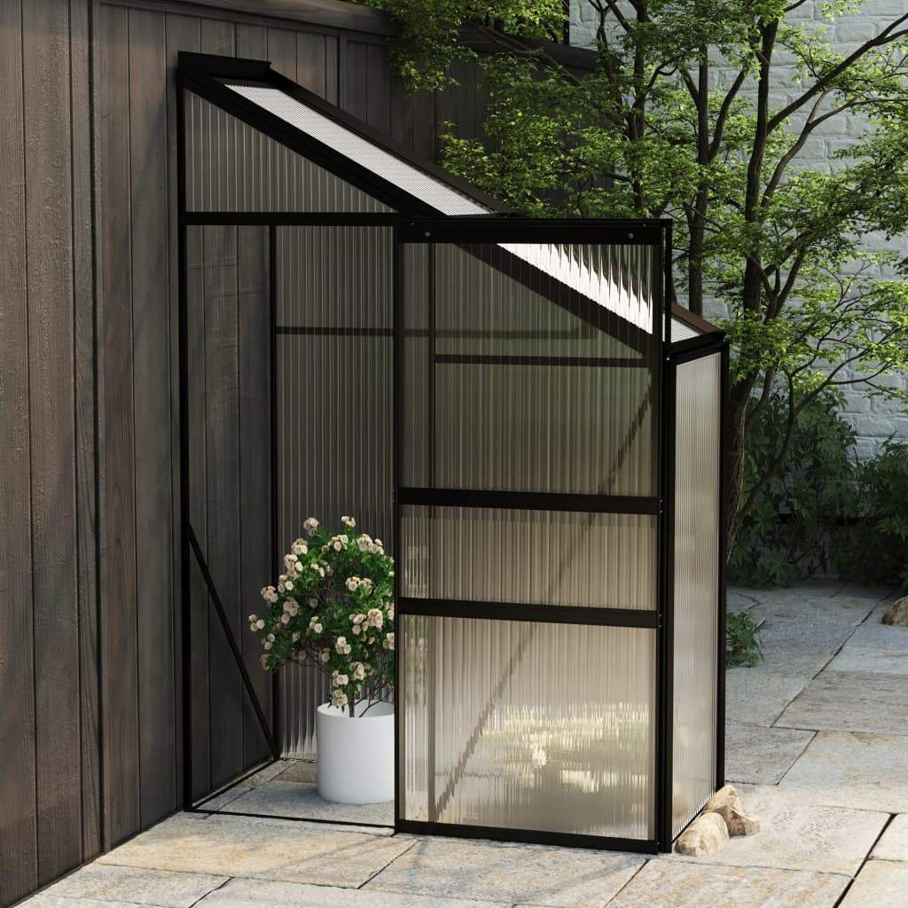 vidaXL Greenhouse Anthracite Aluminum Conservatory Plant House Multi Sizes