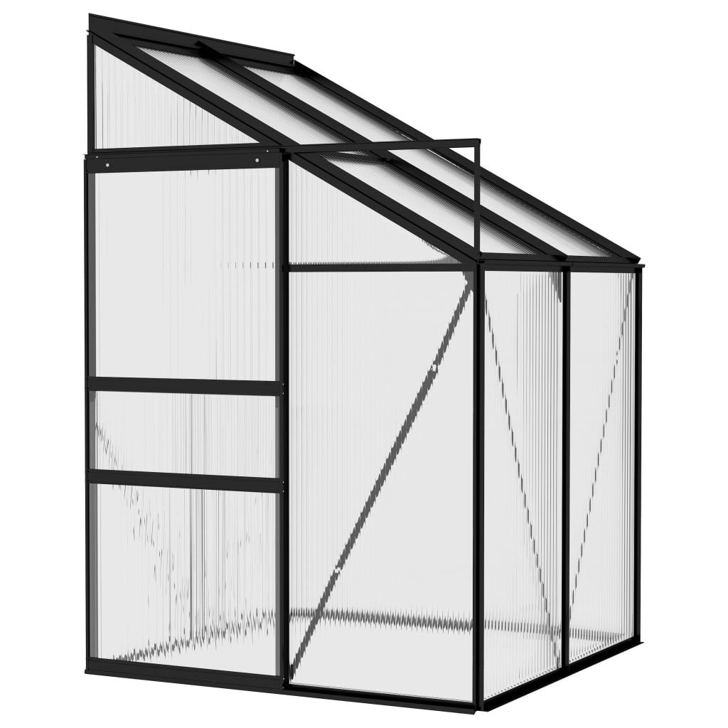 vidaXL Greenhouse Anthracite Aluminum Conservatory Plant House Multi Sizes