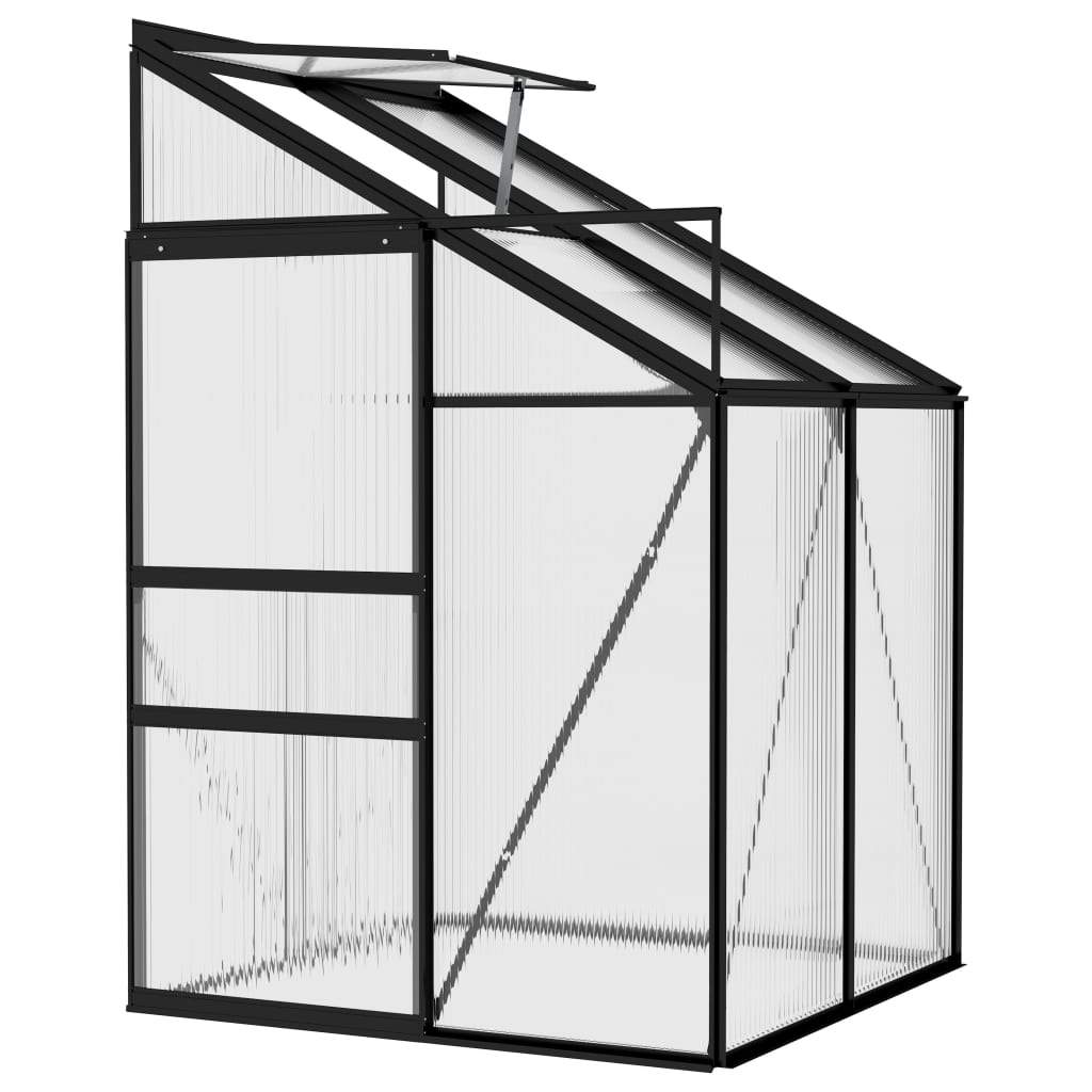 vidaXL Greenhouse Anthracite Aluminum Conservatory Plant House Multi Sizes