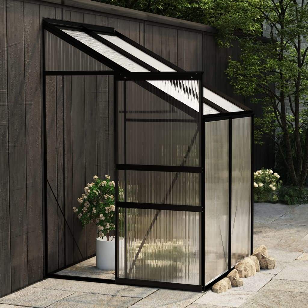 vidaXL Greenhouse Anthracite Aluminum Conservatory Plant House Multi Sizes