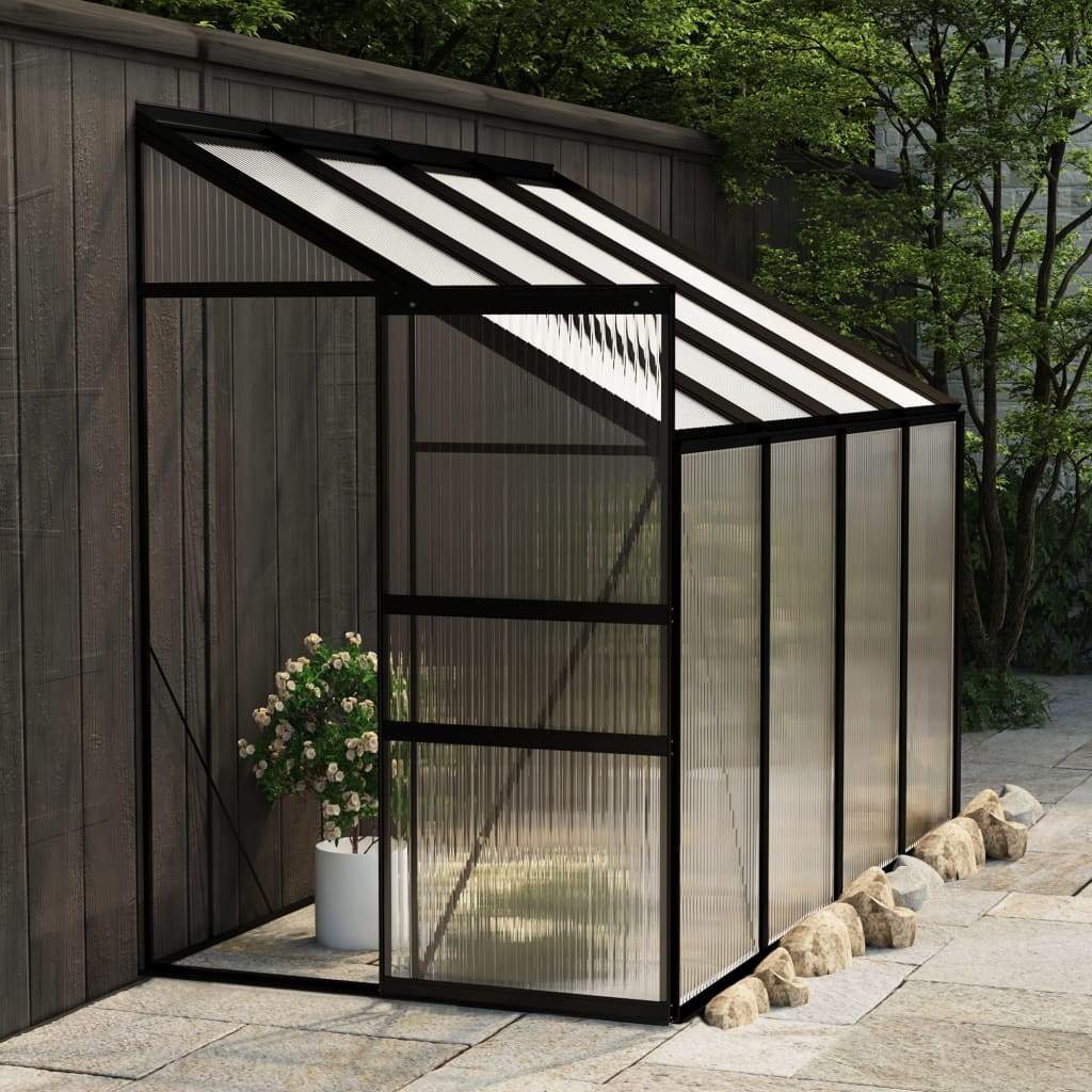 vidaXL Greenhouse Anthracite Aluminum Conservatory Plant House Multi Sizes