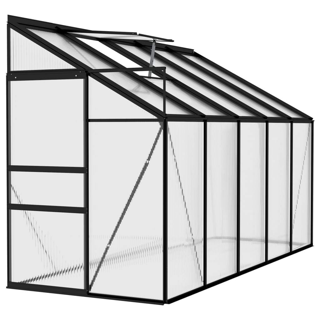 vidaXL Greenhouse Anthracite Aluminum Conservatory Plant House Multi Sizes