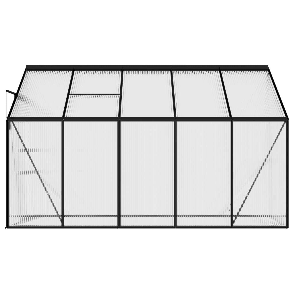 vidaXL Greenhouse Anthracite Aluminum Conservatory Plant House Multi Sizes-30