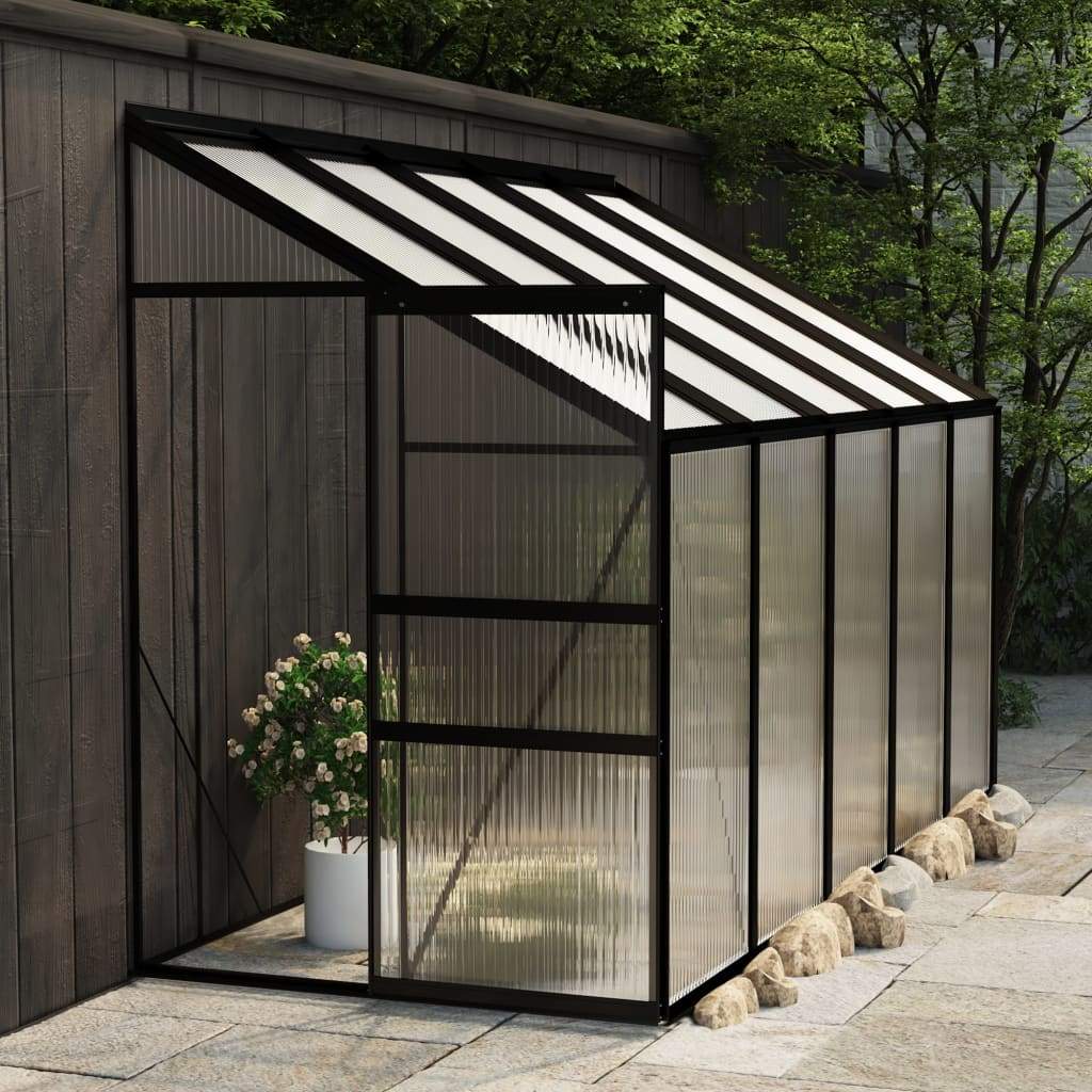 vidaXL Greenhouse Anthracite Aluminum Conservatory Plant House Multi Sizes