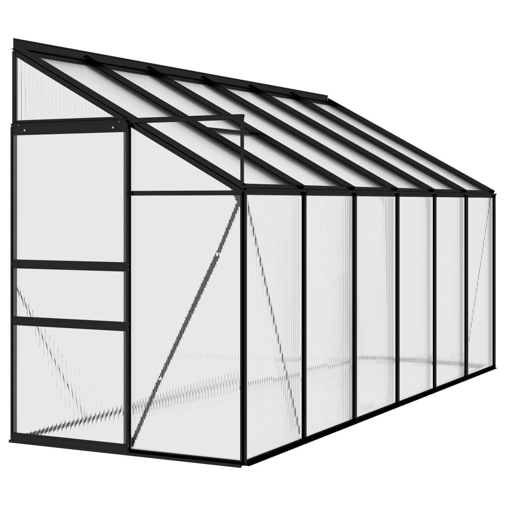 vidaXL Greenhouse Anthracite Aluminum Conservatory Plant House Multi Sizes