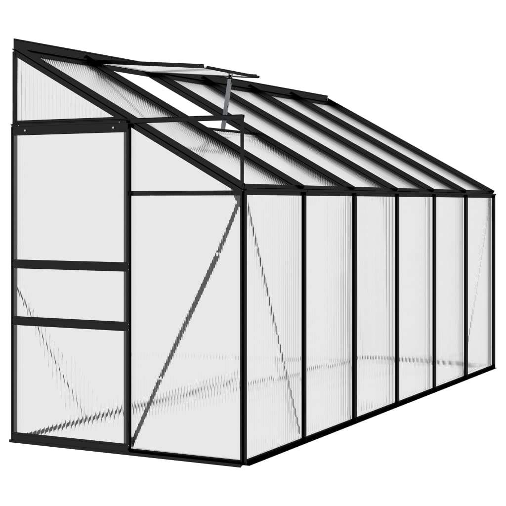 vidaXL Greenhouse Anthracite Aluminum Conservatory Plant House Multi Sizes