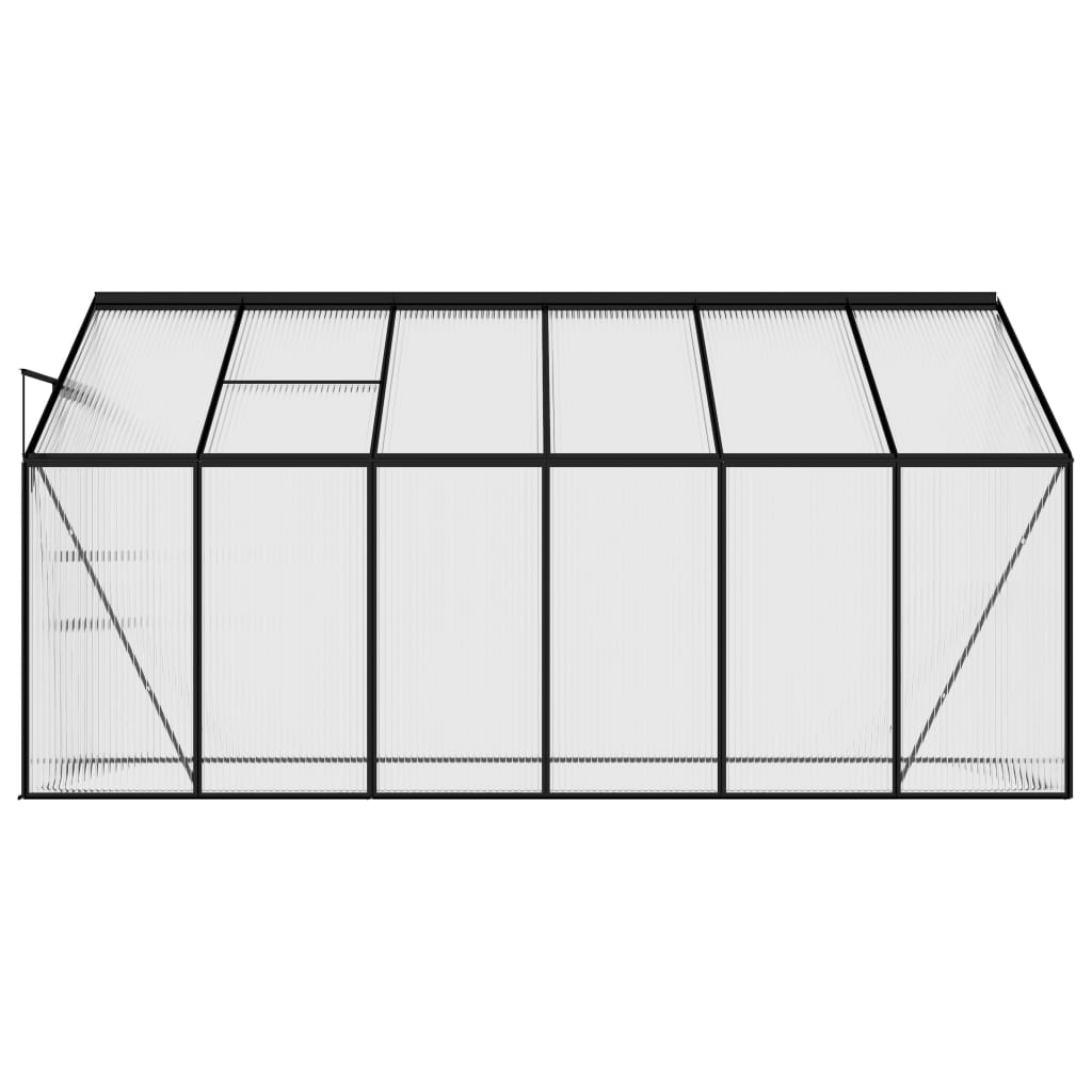 vidaXL Greenhouse Anthracite Aluminum Conservatory Plant House Multi Sizes