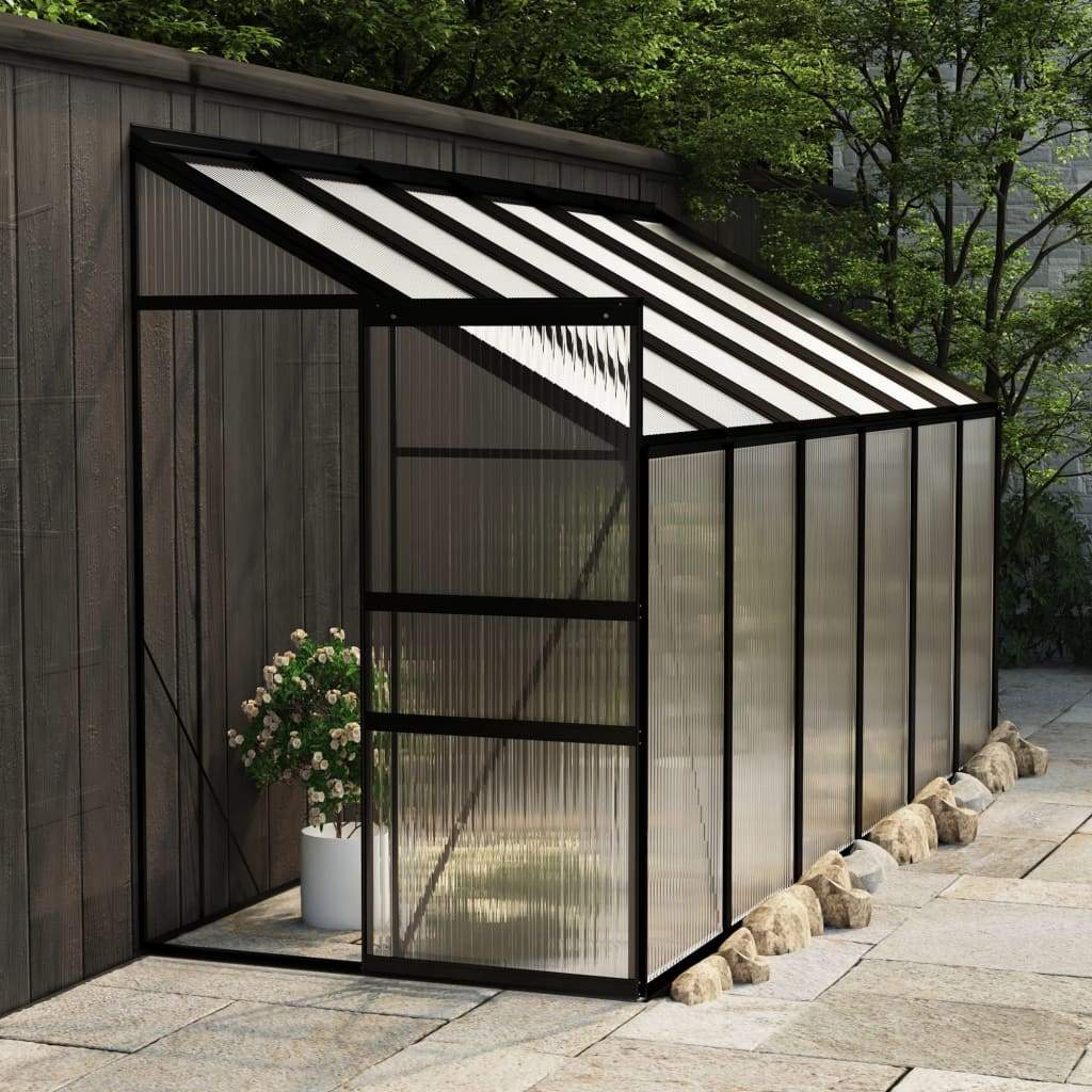 vidaXL Greenhouse Anthracite Aluminum Conservatory Plant House Multi Sizes