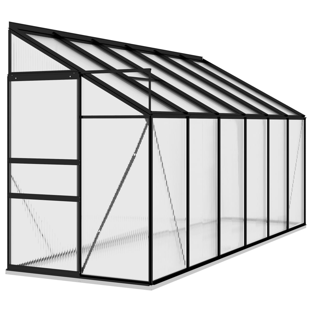 vidaXL Greenhouse Anthracite Aluminum Conservatory Garden House Multi Sizes