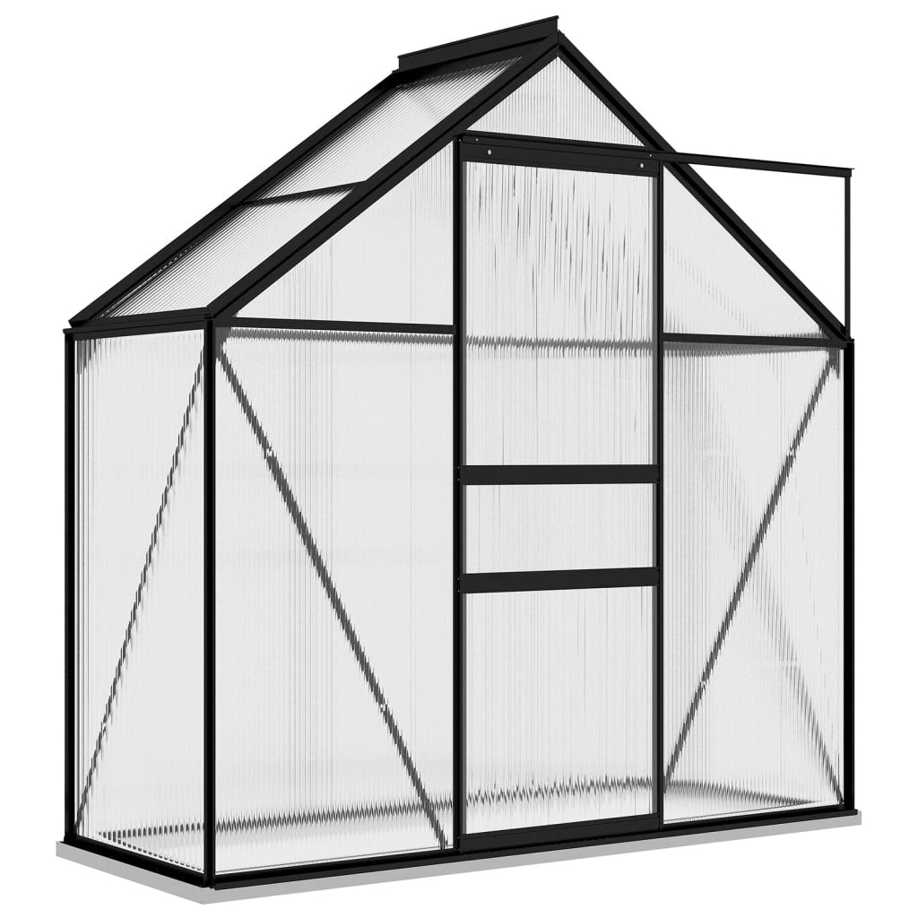 vidaXL Greenhouse Anthracite Aluminum Garden Shed Conservatory 27.6