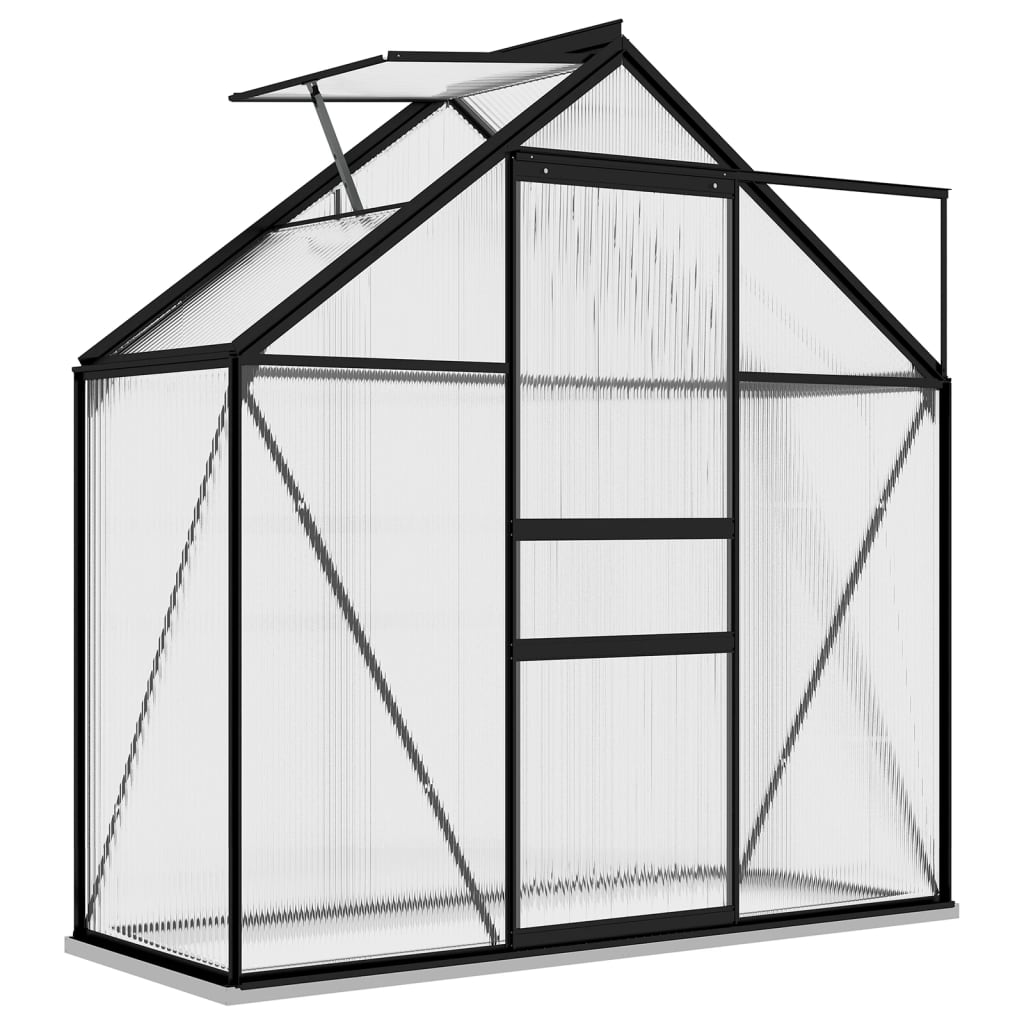 vidaXL Greenhouse Anthracite Aluminum Garden Shed Conservatory 27.6