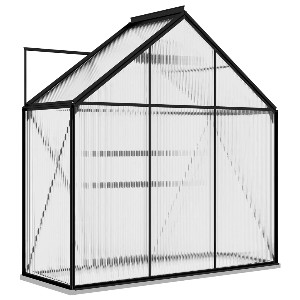 vidaXL Greenhouse Anthracite Aluminum Garden Shed Conservatory 27.6