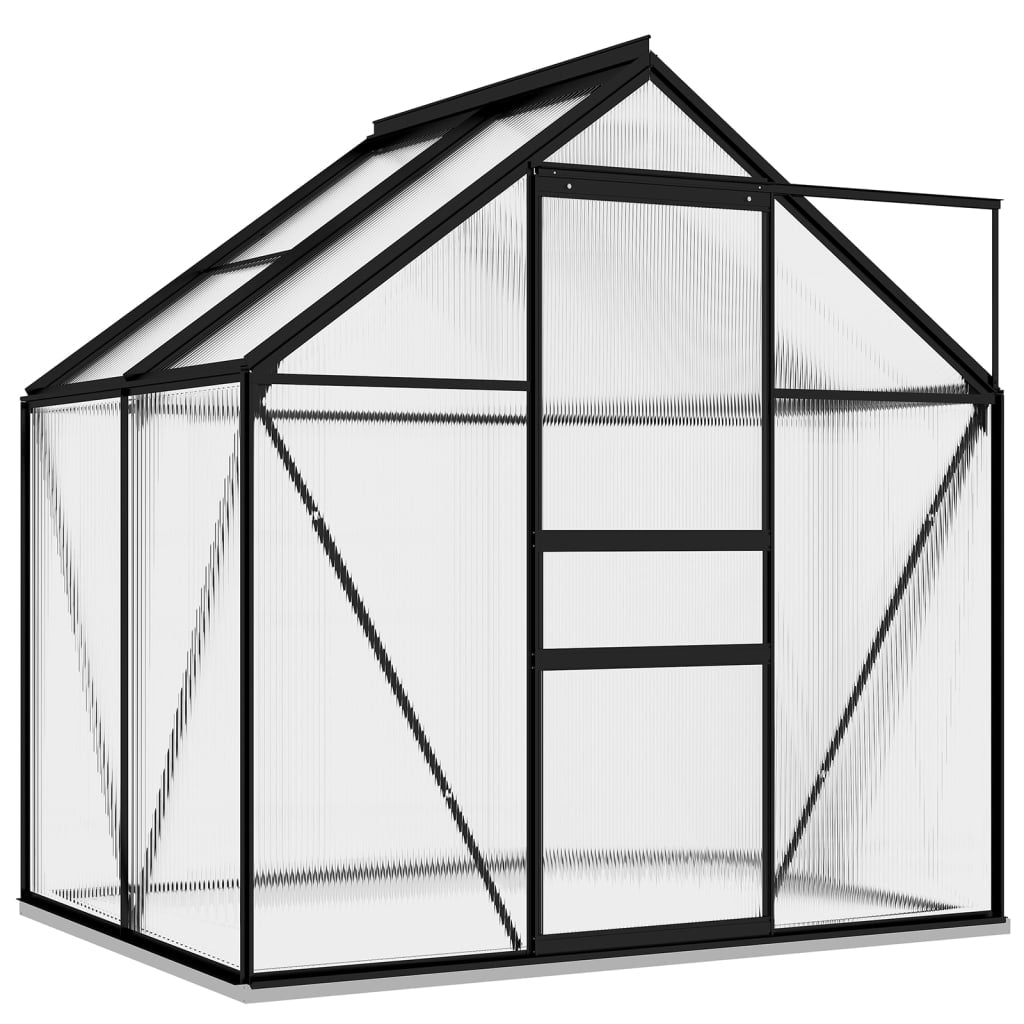 vidaXL Greenhouse Anthracite Aluminum Garden Shed Conservatory 27.6