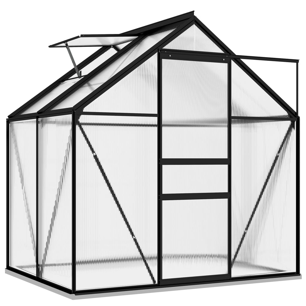 vidaXL Greenhouse Anthracite Aluminum Garden Shed Conservatory 27.6