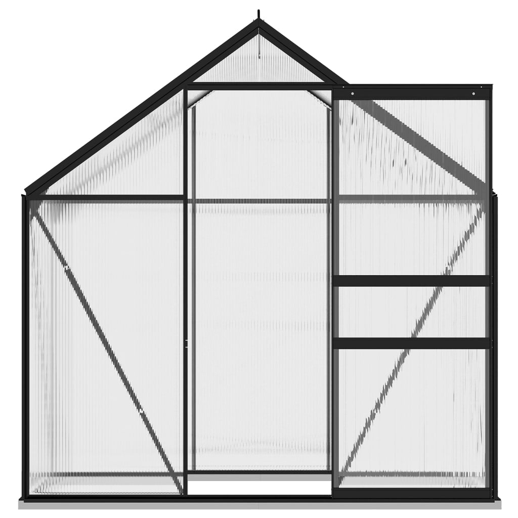 vidaXL Greenhouse Anthracite Aluminum Garden Shed Conservatory 27.6