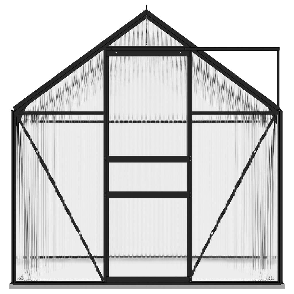 vidaXL Greenhouse Anthracite Aluminum Garden Shed Conservatory 27.6