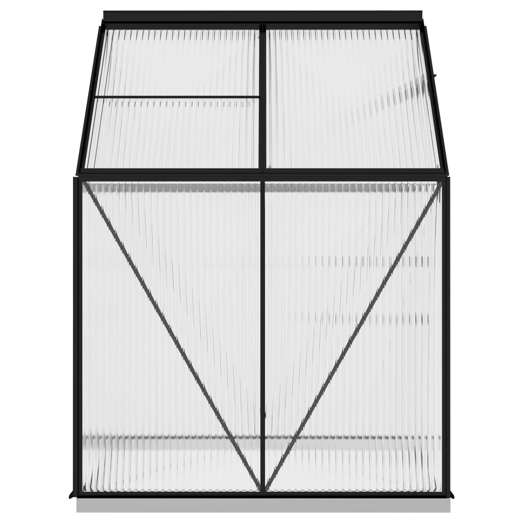 vidaXL Greenhouse Anthracite Aluminum Garden Shed Conservatory 27.6