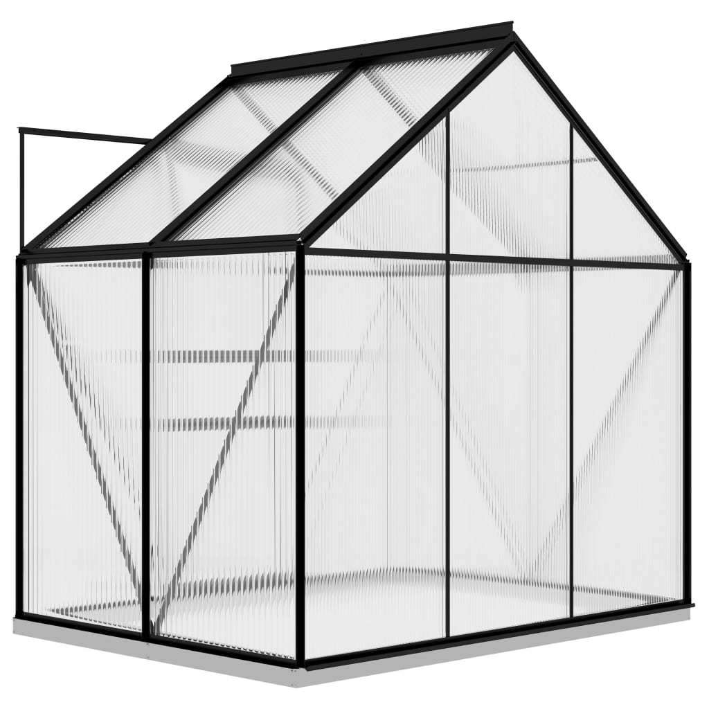 vidaXL Greenhouse Anthracite Aluminum Garden Shed Conservatory 27.6