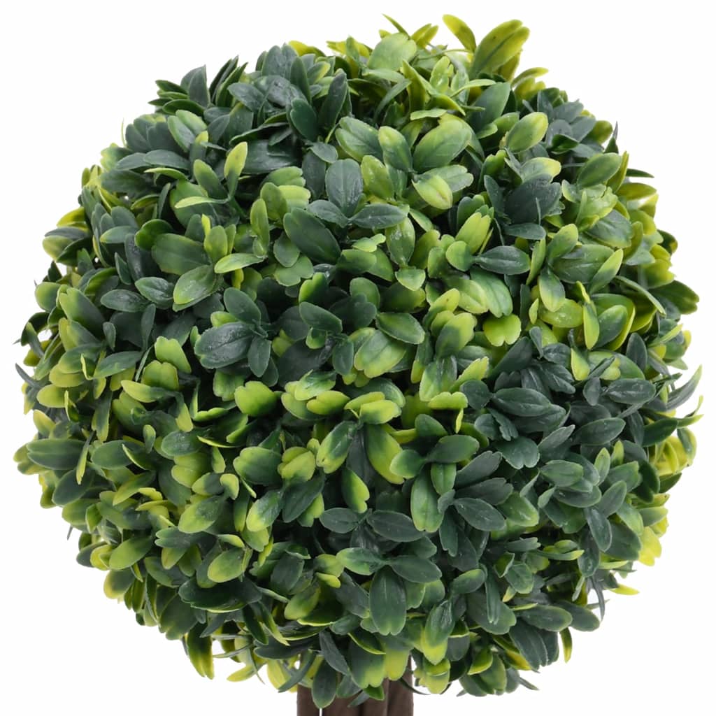 vidaXL 2x Artificial Boxwood Plants with Pots Ball Shaped Green Multi Sizes