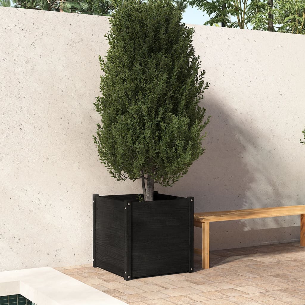 vidaXL Garden Planters 2 pcs Black 23.6