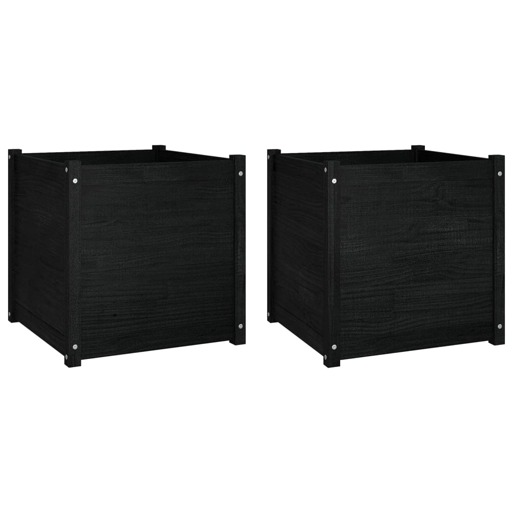 vidaXL Garden Planters 2 pcs Black 23.6