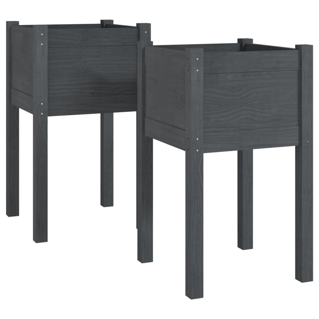 vidaXL Garden Planters 2 pcs Black 15.7