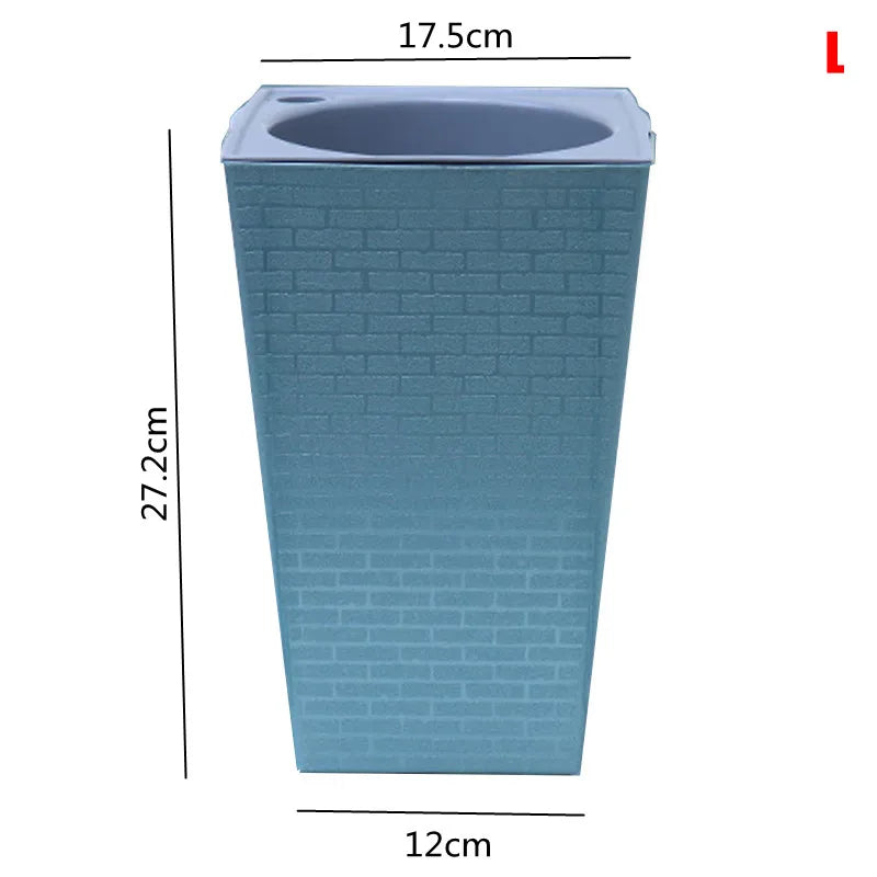 Brick Pattern Flowerpot Imitation Metal Plastic Flower Pot Square And Tall Type For Gardening Potted Plants горшок для цветов FU