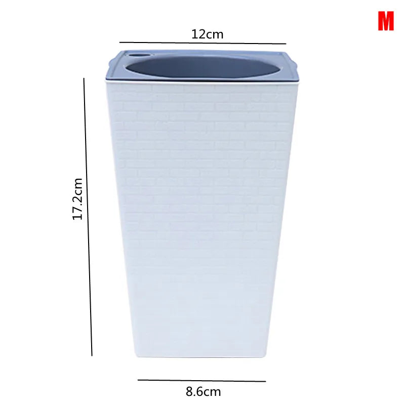 Brick Pattern Flowerpot Imitation Metal Plastic Flower Pot Square And Tall Type For Gardening Potted Plants горшок для цветов FU