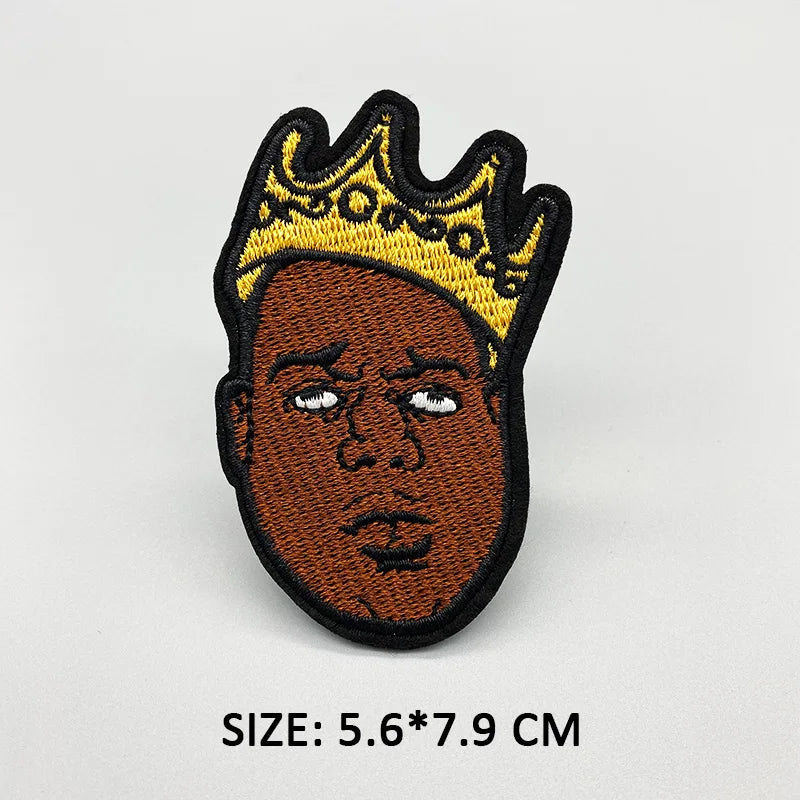 African Girl Patch Black head singer Embroidered Patches For Clothing Iron on Patches Badges DIY Decoration Clothes Stickers
