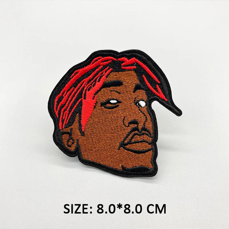 African Girl Patch Black head singer Embroidered Patches For Clothing Iron on Patches Badges DIY Decoration Clothes Stickers