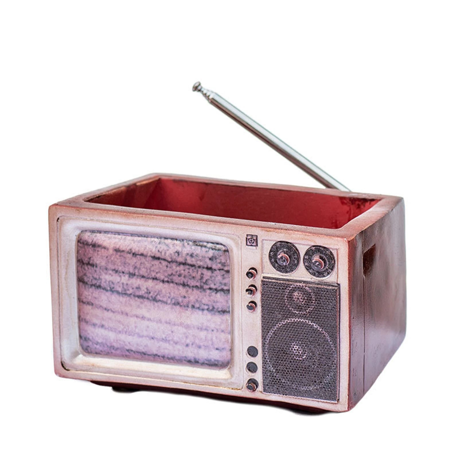 Innovative Flower Pot Retro Radio-Shaped Multi-functional Planter Home Decoration Garden Desktop Classic Ornament for Succulent