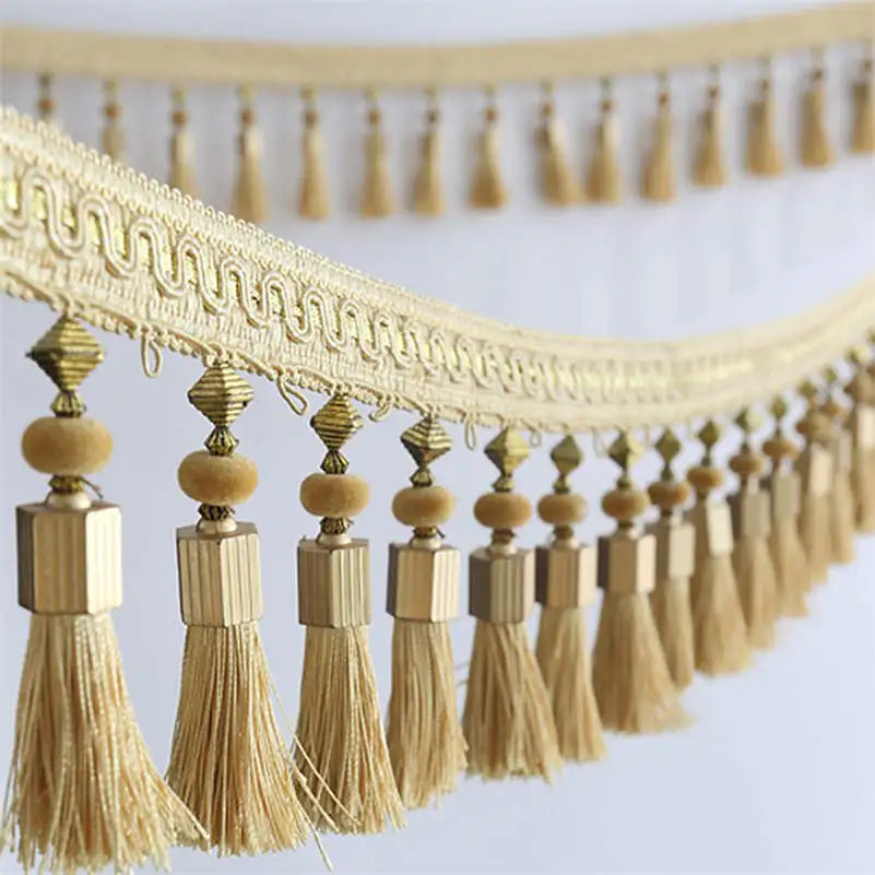 2/3/5M Tassel Fringe Edging Trim Curtains Tassel Trim Lace Sewing Crafts Cushions Furnishings Upholstery Home Funiture DIY Decor