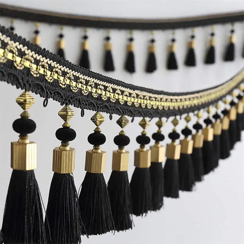 2/3/5M Tassel Fringe Edging Trim Curtains Tassel Trim Lace Sewing Crafts Cushions Furnishings Upholstery Home Funiture DIY Decor