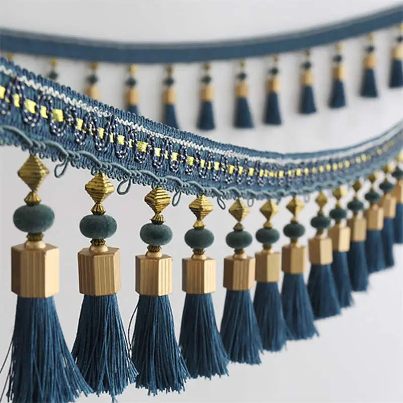 2/3/5M Tassel Fringe Edging Trim Curtains Tassel Trim Lace Sewing Crafts Cushions Furnishings Upholstery Home Funiture DIY Decor