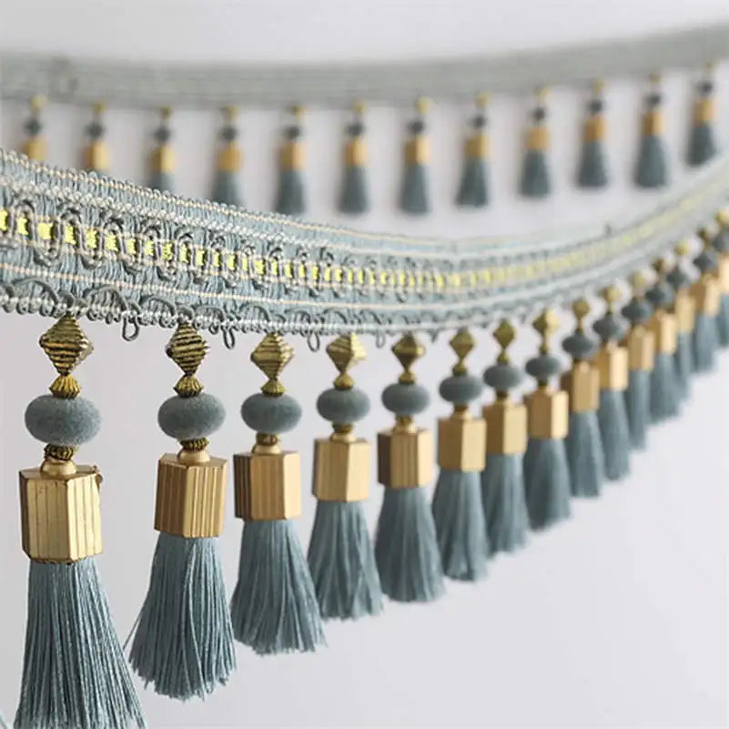 2/3/5M Tassel Fringe Edging Trim Curtains Tassel Trim Lace Sewing Crafts Cushions Furnishings Upholstery Home Funiture DIY Decor