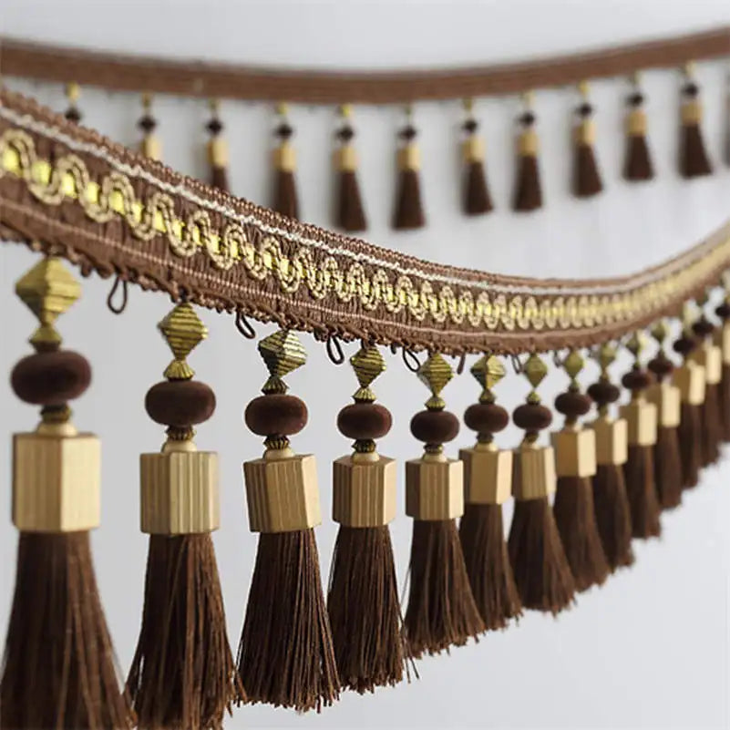2/3/5M Tassel Fringe Edging Trim Curtains Tassel Trim Lace Sewing Crafts Cushions Furnishings Upholstery Home Funiture DIY Decor