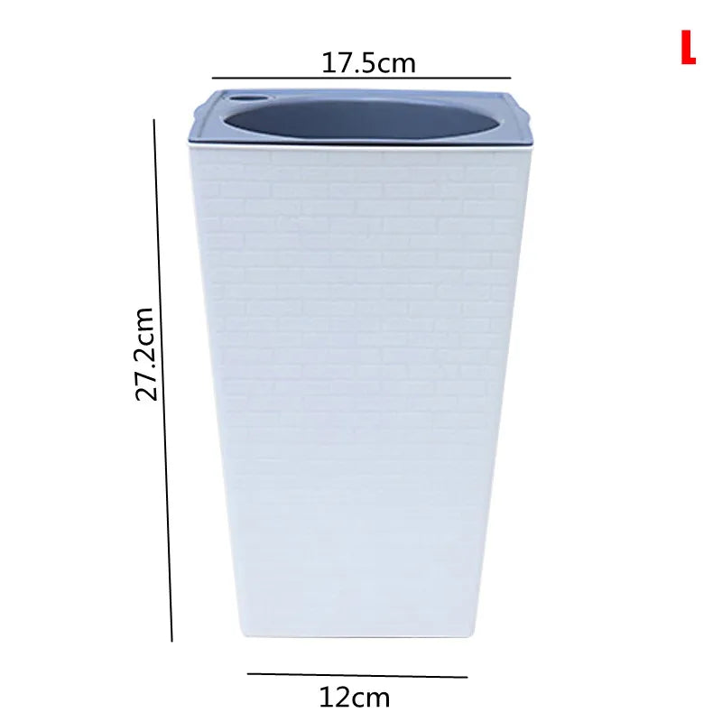 Brick Pattern Flowerpot Imitation Metal Plastic Flower Pot Square And Tall Type For Gardening Potted Plants горшок для цветов FU