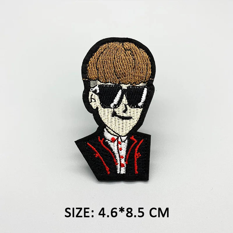 African Girl Patch Black head singer Embroidered Patches For Clothing Iron on Patches Badges DIY Decoration Clothes Stickers